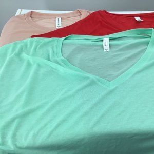 Bella Canvas -3-  Poly-Viscose New, Large Tee's, Red/Mauve/Mint, …